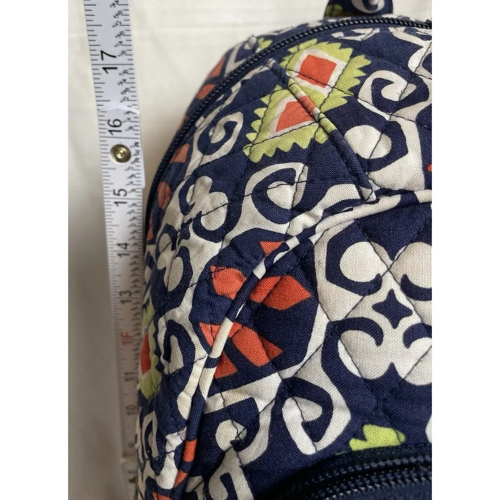 Vera Bradley Quilted Backpack Filigree Cotton Orange White School Travel